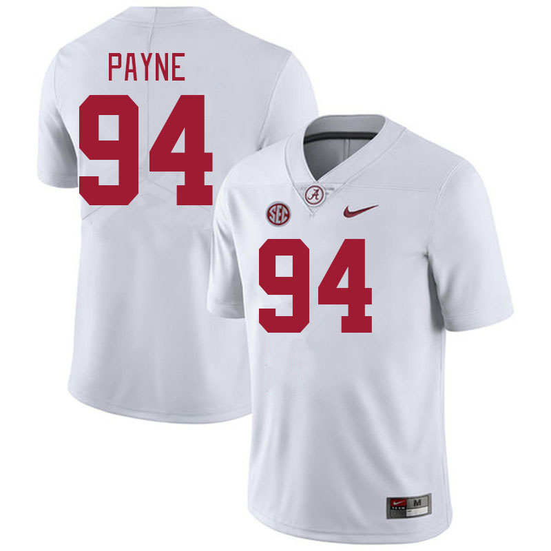 #94 Daron Payne Alabama Crimson Tide Jerseys Football Stitched-White